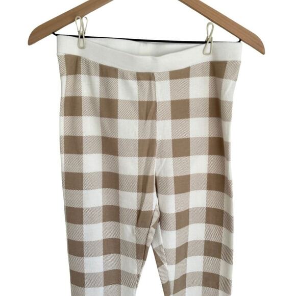 Old Navy High-Waisted Waffle Pajama Leggings Tan and White M - Picture 2 of 8